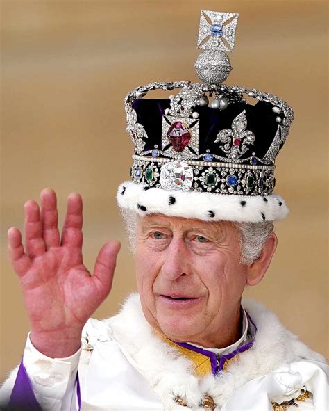 See King Charles in His 2 Crowns on Coronation Day
