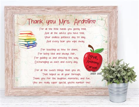 Teacher Appreciation Poems Printable
