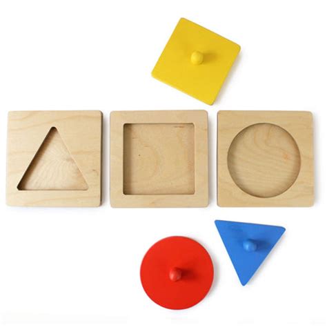 Shumee Montessori Wooden Shapes Peg Puzzle- Set of 3 – The Mom Store