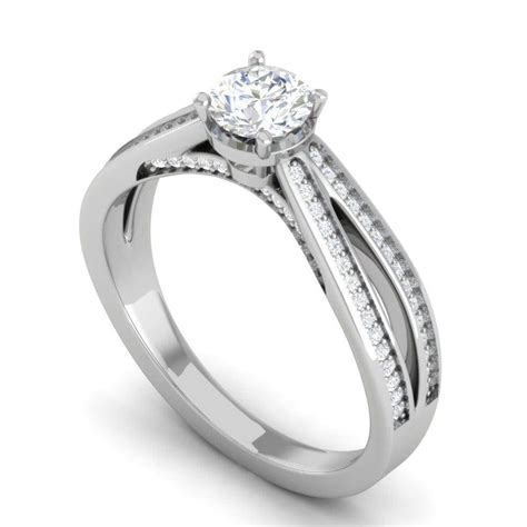 70-Pointer Solitaire Diamond Split Shank Platinum Ring JL PT RP RD 165 ...