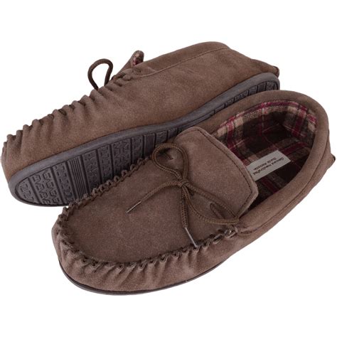 Men's Suede Moccasin Slipper - Soft Step - Cotton Lining - Snugrugs