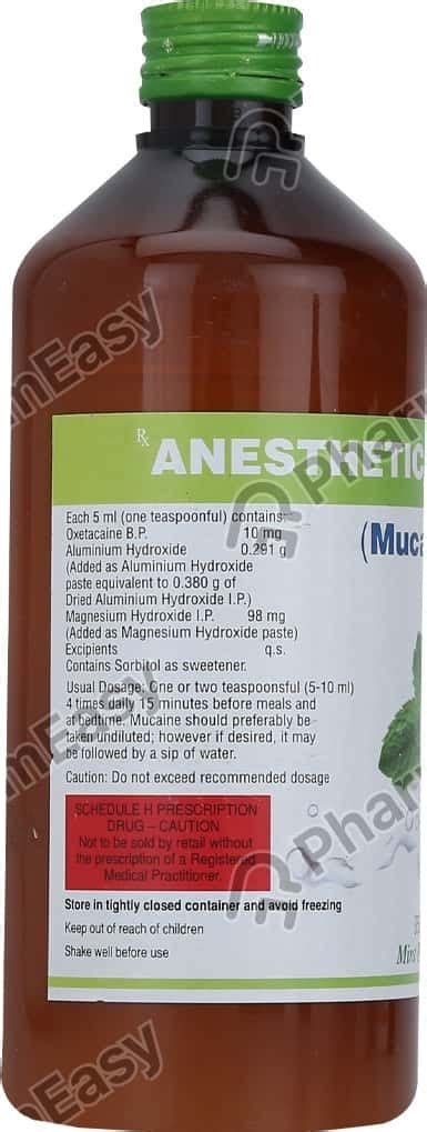 Mucaine Gel Mint Sugar Free 350ml: Uses, Side Effects, Price & Dosage ...