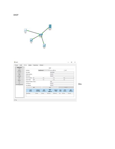 Acn practical file - DHCP PCW Pcz DHCP El SERVICES mo: Inlaface v 5m (9 ...