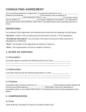 Pandadoc Consulting Agreement Template Form - Fill Online, Printable ...