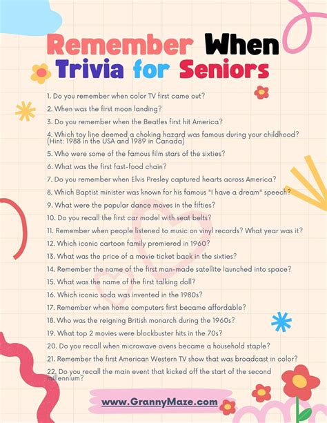 Remember When Trivia for Seniors: Boost Your Brainpower