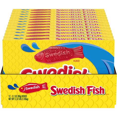 Amazon.com : SWEDISH FISH Soft & Chewy Candy, Bulk Candy, 12 - 3.1 oz ...