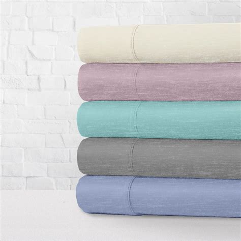 Soft Heather Jersey Knit // 4 Piece Sheet Set // Purple (Twin) - E. Jay ...