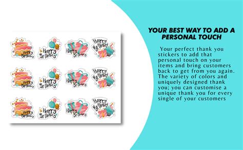D2C Happy Birthday Gift Wrap Sticker Pack for Gift Wrapping and Hampers ...