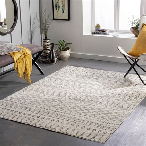 Artistic Weavers Tevazu 7 X 9 (ft) Cream Indoor Chevron Global Area Rug ...