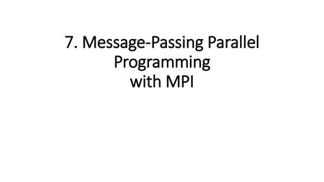 Image result for Message Passing Parallel Programming