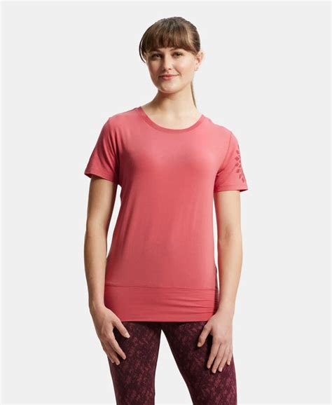 Buy Tencel Lyocell Elastane Relaxed Fit Graphic Printed Half Sleeve T ...