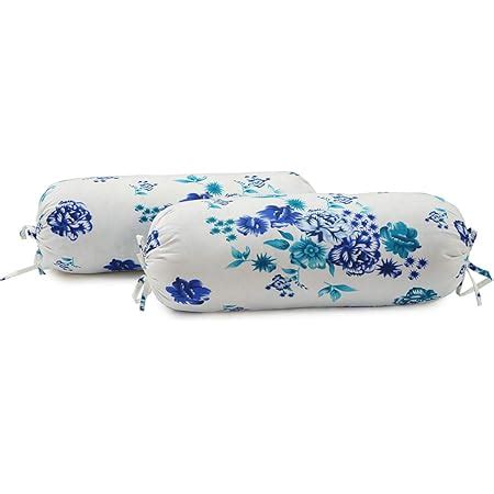 Swayam Floral Cotton Bolster Cover (Multicolour, 30x30-inch) - Set of 2 ...