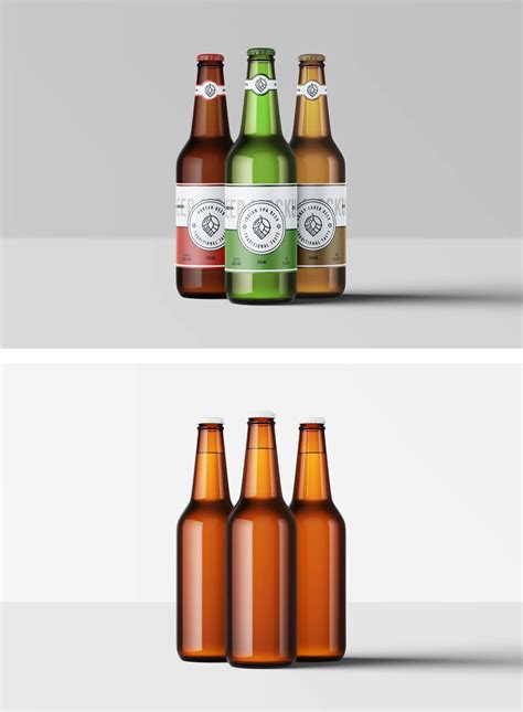 Beer Bottles PSD Mockup