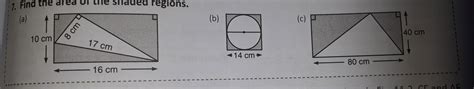 7. Find the area of the shaded regions. - Brainly.in