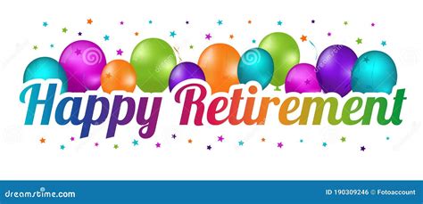 Happy Retirement Party Balloon Banner - Colorful Vector Illustration ...