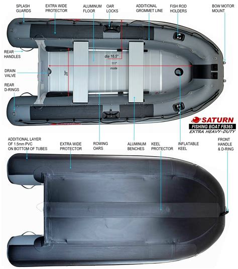 12' Saturn Inflatable Fishing Boat FB365