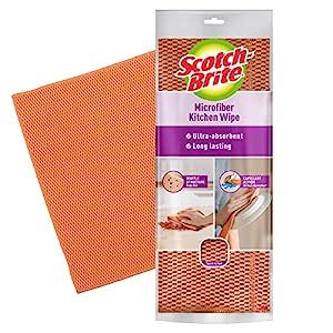 Scotch-Brite Microfiber Kitchen Cleaning Cloth (Pack of 1 Orange) (Wet ...