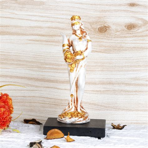 Buy Global Aroma Fortuna Green Roman Goddess of Fortune Statue (White ...