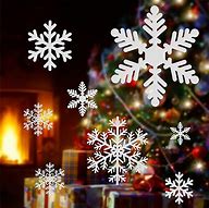 Image result for MISS FANTASY Christmas Window Clings Decorations 10 Sheets Large Merry Christmas Snowflake Window Stickers Decals For Glass Window Double Sided Chris