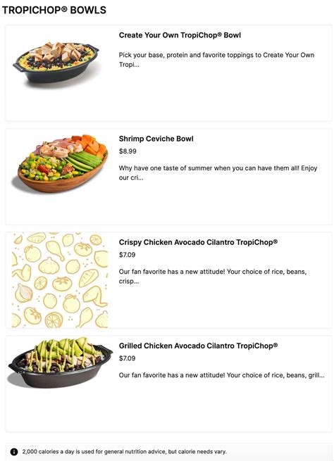 Pollo Tropical Menu With Prices – Restaurant Menu Price