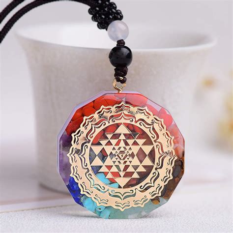 Poceton Orgonite Pendant Sri Yantra Necklace,Sacred Geometry India | Ubuy