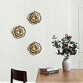MH London Metal Flower Wall Decor - Set of 5 Elegant Home Decor Items ...