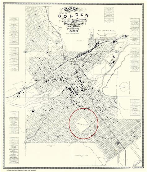 Golden Co City Map Buy Golden Map 1873, Vintage Golden Map, Old Golden