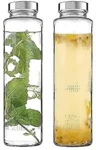 GREATZOMALL 750ml Glass Water Bottel For School,office,fridge,home with ...