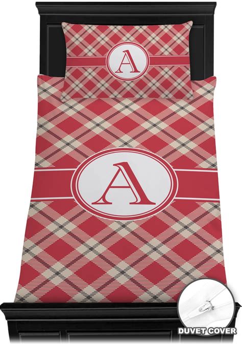Custom Red & Tan Plaid Duvet Cover (Personalized) | YouCustomizeIt