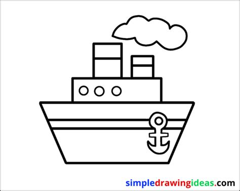 How to draw a ship easy - Step by step guide - Simple Drawing Ideas