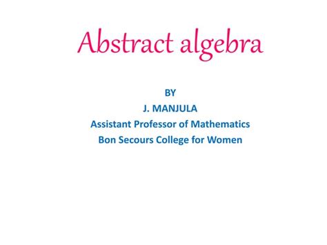 Image result for Abstract Algebra Video Lectures