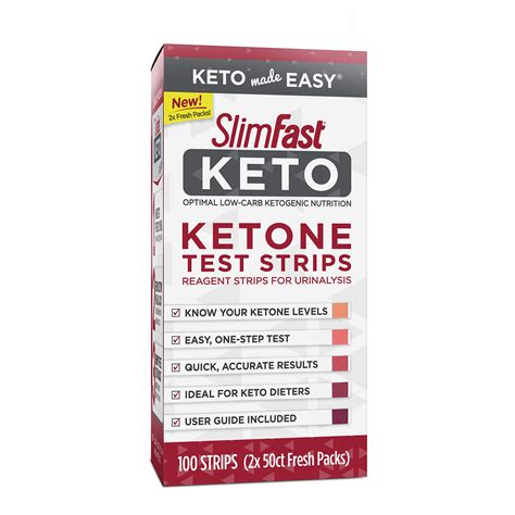 Buy SlimFast Keto Ketone Test Strips, Reagent Strips for Urinalysis and ...