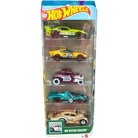Hot Wheels Car 2025 HW Retro Racers Pack of 5 (EL Segundo Coupe, GT ...