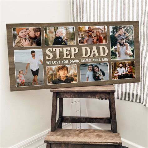 Step Dad Father's Day Gifts, Personalized Step Dad Canvas, Step Dad ...