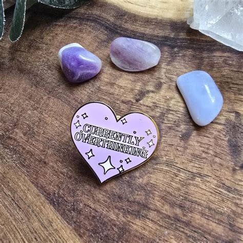 Currently Overthinking Heart Enamel Pin – Gen Z Mood Accessory | Moskai ...