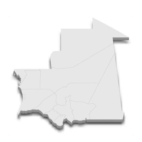 3d map with borders of regions | Premium Vector