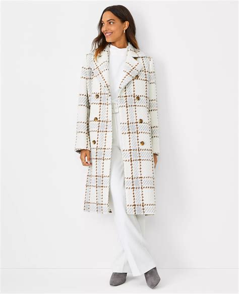 Petite Plaid Double Breasted Coat