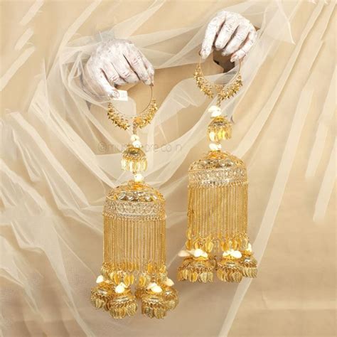 Gold Polish Kaleera With Star Hanging Bangles Shells