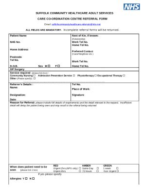 Suffolk community healthcare referral . Doc Template | pdfFiller