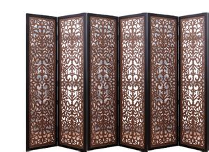 iAnanas Handcrafted 6 Panel Wooden MDF Room Partition & Room Divider ...