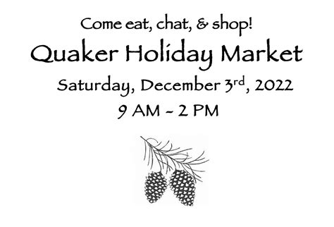 Flyer for Quaker Holiday Market – English – Annapolis Friends Meeting
