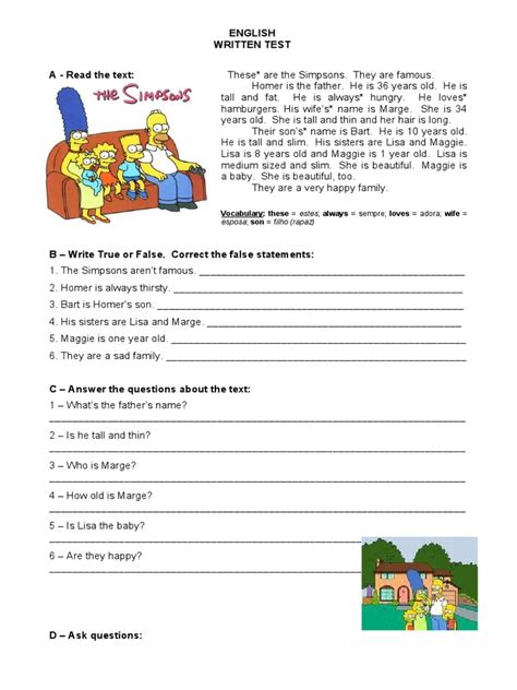Image result for Simpsons Test Paper