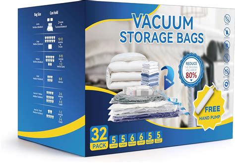 Amazon.com: Simple Deluxe 32 Pack Vacuum Storage Bags (5 Jumbo/5 Large ...