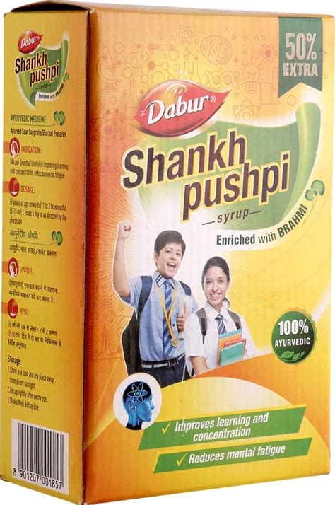 Buy DABUR SHANKHA PUSHPI MEMORY IMPROVEMENT SYRUP BOTTLE OF 225 ML ...