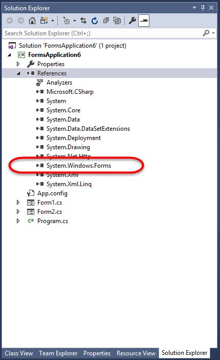 System.Windows.forms Not Adding to Dependency 的图像结果