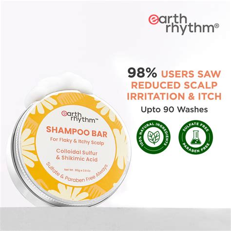 Buy Earth Rhythm Shampoo Bar for Flaky & Itchy Scalp Tin, Anti Dandruff ...