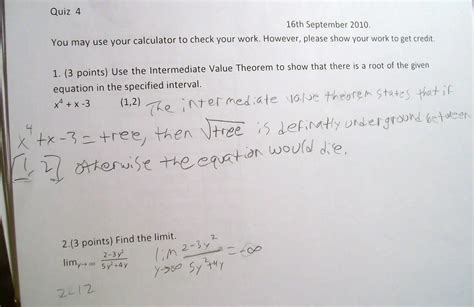 Funny Math Answers | Math = Love