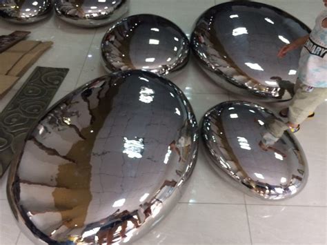 不锈钢鹅卵石头雕塑镜面水滴造型户外水池景观草坪装饰摆件工艺品-Taobao