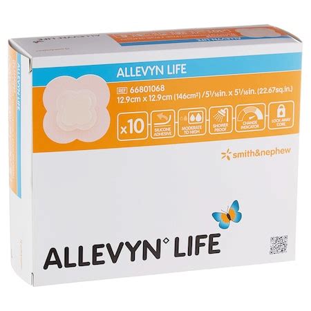 Allevyn Life Silicone Adhesive with Border Silicone Foam Dressing, 5-3/ ...