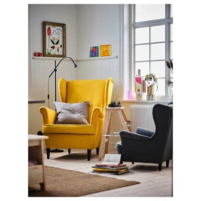 STRANDMON wing chair, Skiftebo yellow - IKEA